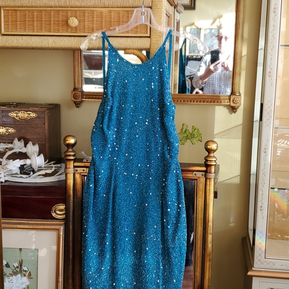 Lillie Rubin Vintage Silk Beaded Party Dress. 10